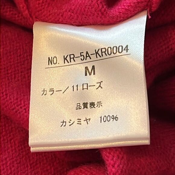 Takashimaya Japan 100% Cashmere Cardigan Sweater Pockets Size Medium Hot Pink - Picture 14 of 16